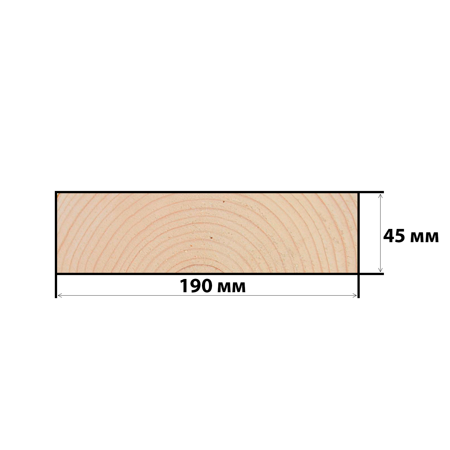 Доска строганная 45*190*6000 мм, камерной сушки (сорт-1, вл 16±2%)